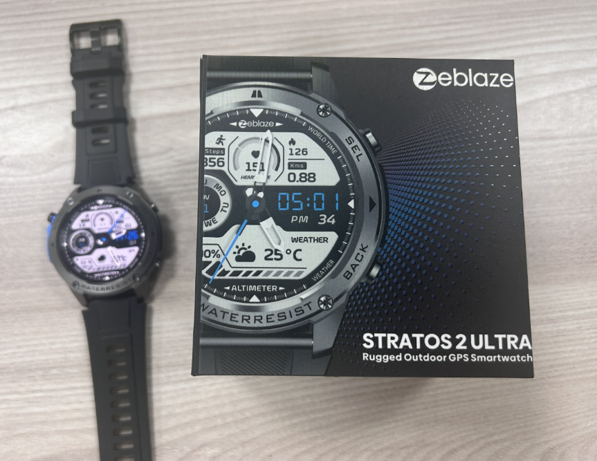 Zeblaze Stratos 3 Pro Smartwatch – GPS, 1.43” AMOLED Display, Bluetooth Calling, Waterproof Fitness Watch