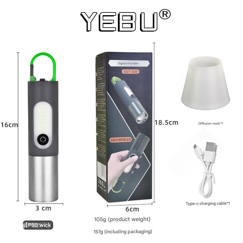 Rechargeable High Power LED Flashlight – Outdoor Camping & Emergency Searchlight with Hook
