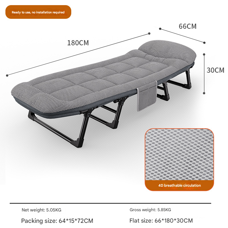 Heavy Duty Folding Camping Cot with Mattress – 8-Leg Recliner Bed for Outdoor & Office Na