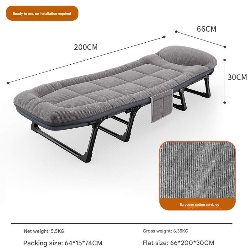 Heavy Duty Folding Camping Cot with Mattress – 8-Leg Recliner Bed for Outdoor & Office Na