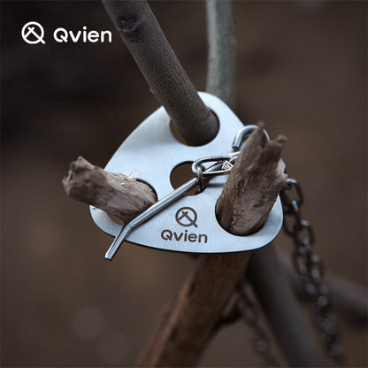 Stainless Steel Camping Tripod Board with Chain – Portable Outdoor Cooking Pot Hanger