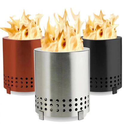 Smokeless Stainless Steel Fire Pit Stove – Portable Wood Burning Outdoor Heater & Camping Grill
