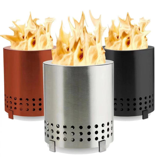 Smokeless Stainless Steel Fire Pit Stove – Portable Wood Burning Outdoor Heater & Camping Grill